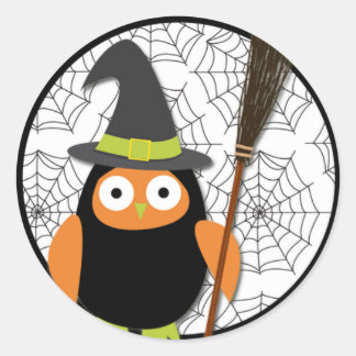 Halloween Sticker - Uggla Runt Klistermärke