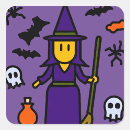 Halloween Stickers Fyrkantigt Klistermärke