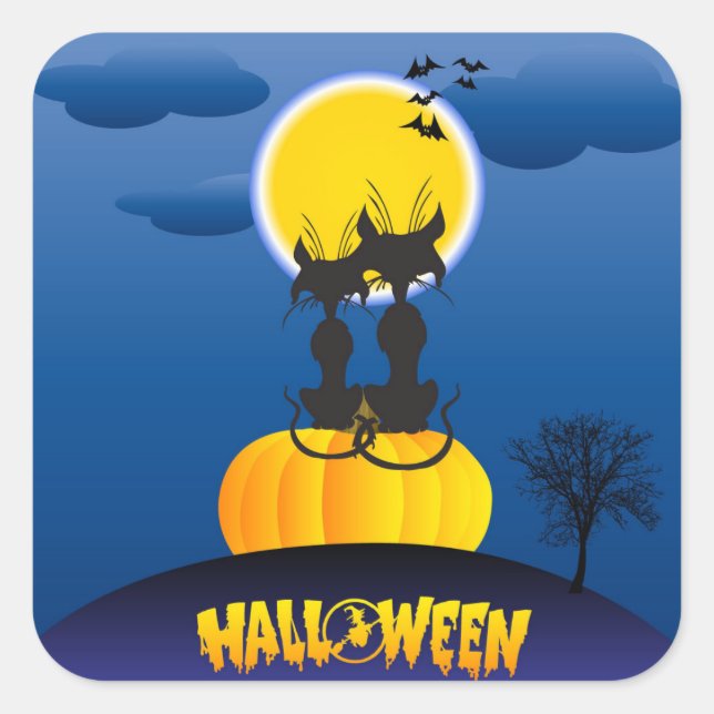 Halloween Stickers Fyrkantigt Klistermärke (Framsida)