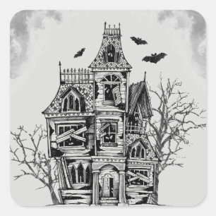 Halloween Stickers Fyrkantigt Klistermärke