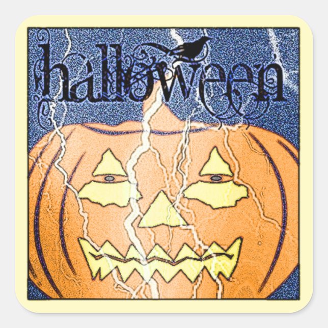 HALLOWEEN Stickers Fyrkantigt Klistermärke (Framsida)