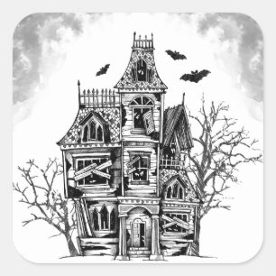 Halloween Stickers Fyrkantigt Klistermärke