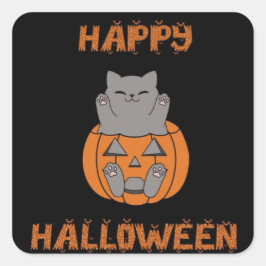 Halloween stickers fyrkantigt klistermärke