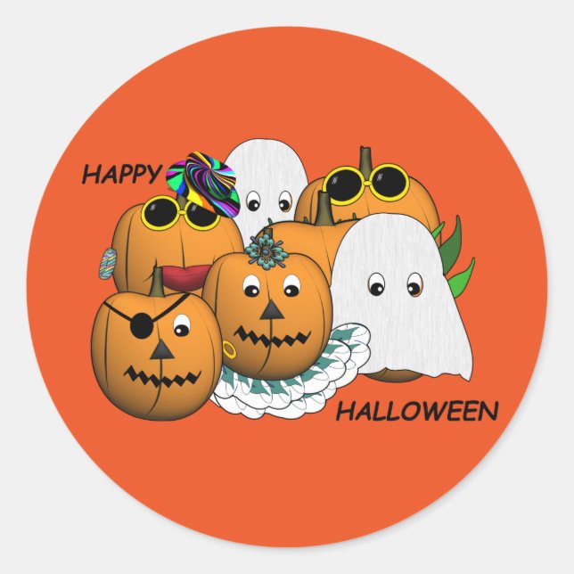 Halloween Stickers Runt Klistermärke (Framsida)