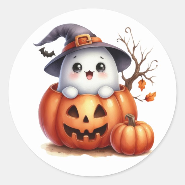 Halloween Stickers Runt Klistermärke (Framsida)