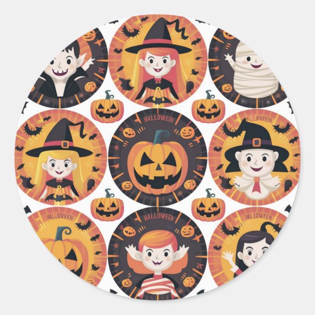 Halloween Stickers Runt Klistermärke (Framsida)