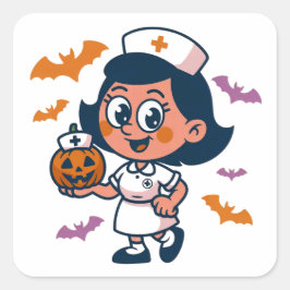 Halloween Stickers - Spooky, Roligt och framtidsko Fyrkantigt Klistermärke