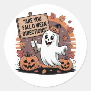 Halloween Stickers - Spooky, Roligt och framtidsko Runt Klistermärke