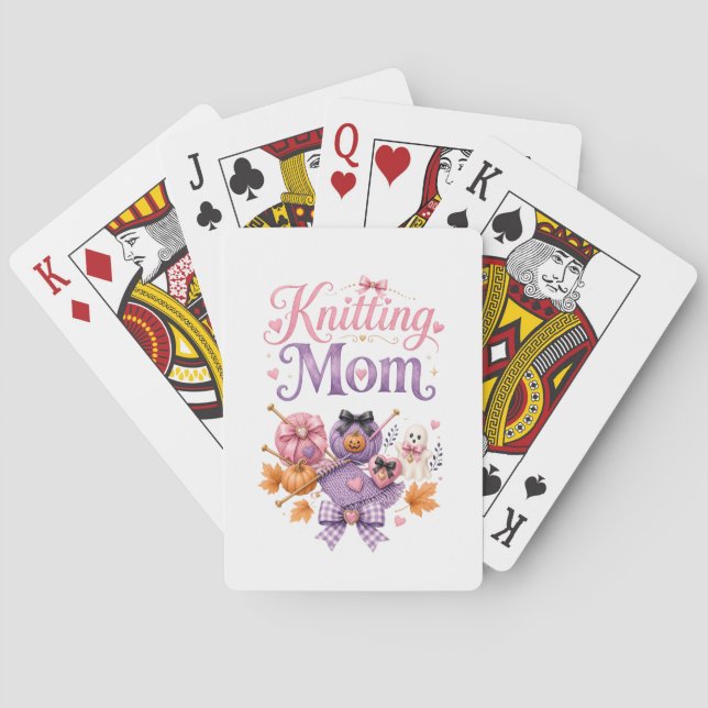 Halloween Stickningsmamma - Poker spelkort (Baksidan)