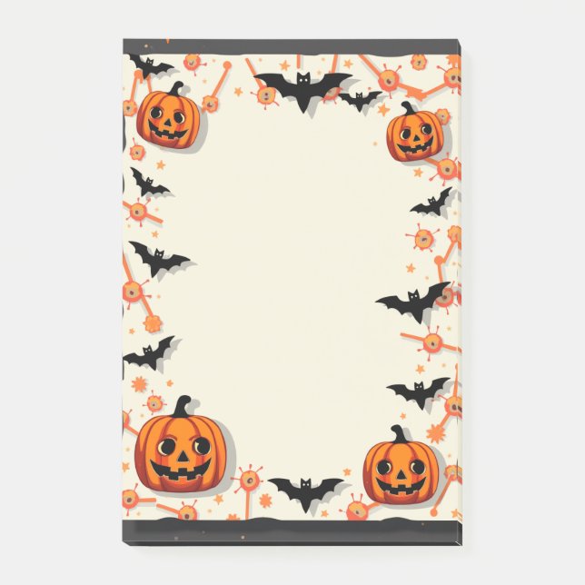 Halloween Sticky Notes with Pumpkins and Fladdermu Post-it Block (Framsida)