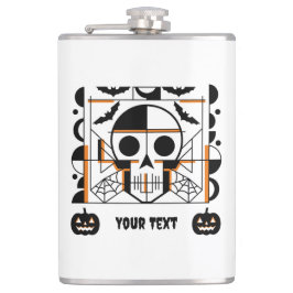 Halloween-stil, fladdermus, spindelnät fickplunta
