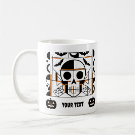 Halloween-stil, fladdermus, spindelnät kaffemugg