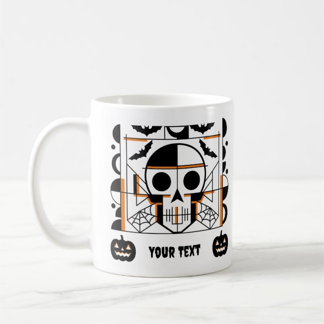 Halloween-stil, fladdermus, spindelnät kaffemugg (Vänster)