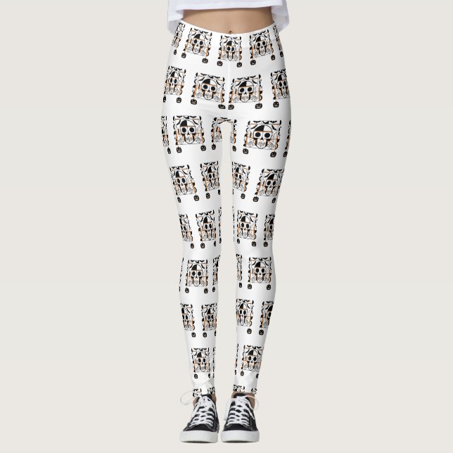 Halloween-stil, fladdermus, spindelnät leggings (Framsida)