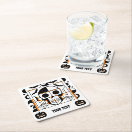 Halloween-stil, fladdermus, spindelnät underlägg papper kvadrat