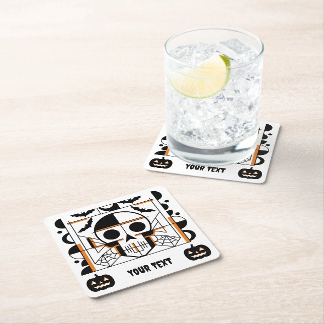 Halloween-stil, fladdermus, spindelnät underlägg papper kvadrat (Insitu)