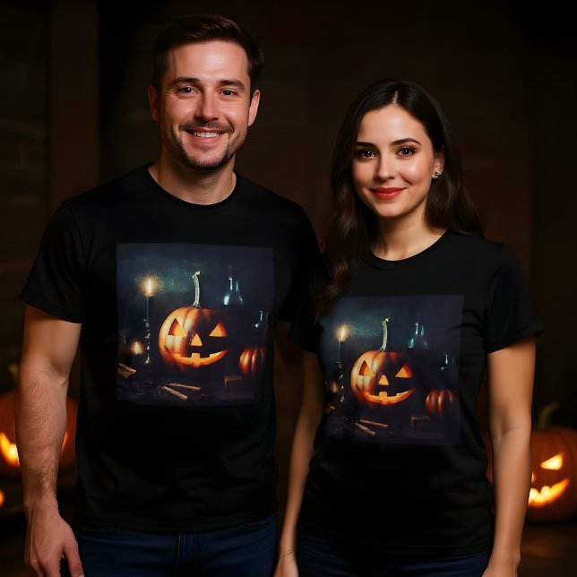 Halloween Stilla livets Pumpkin-målningsdesign T Shirt (Skapare uppladdad)