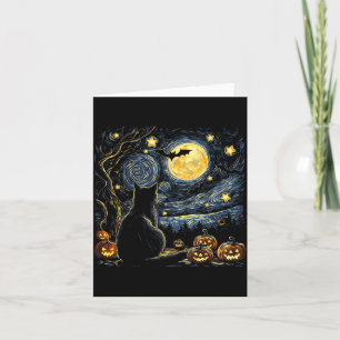 Halloween Stjärnig Konst Natt Himmel Konst Målning Kort