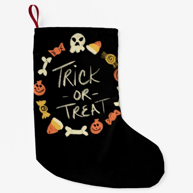 Halloween Stocking | Spooky Bus eller godis Wandan Liten Julstrumpa (Framsidan)