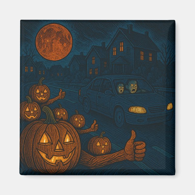 Halloween stoppa liftare magnet (Framsidan)