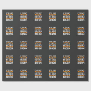 Halloween Stor flickors kvast häxa design_1 Presentpapper