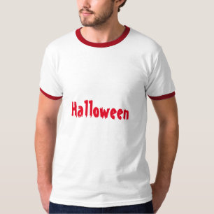 Halloween Storlek L Herr Man Pojkar Vit/Röd T Shirt