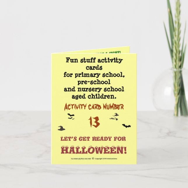 Halloween - storlekt aktivitetskort för exempelant kort (Framsida)