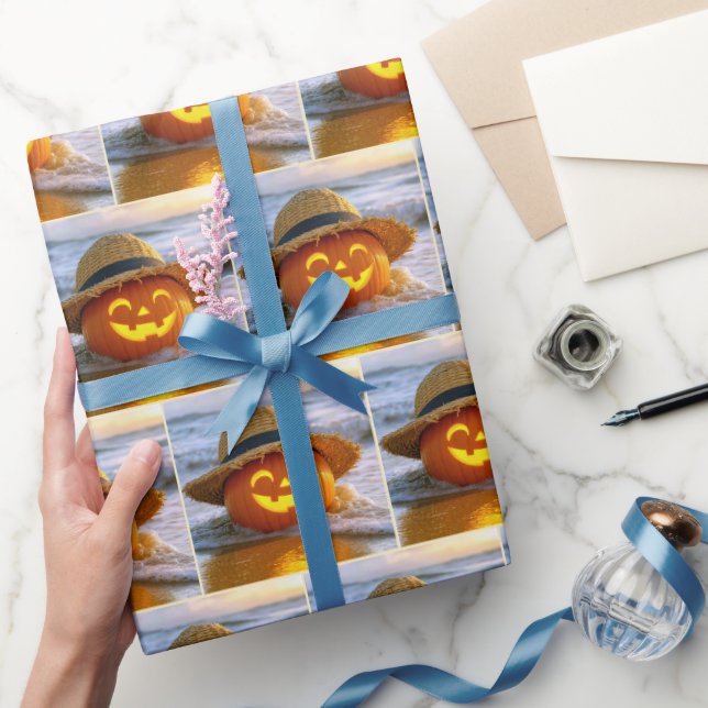 Halloween Strand Jack-o-lantern Presentpapper (Gifting)