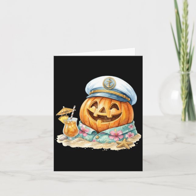 Halloween Strand Pumpa Tropisk Sommar Kort (Framsida)