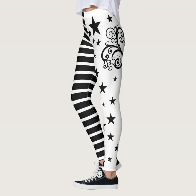 Halloween-strimlade baljväxter leggings (Vänster)