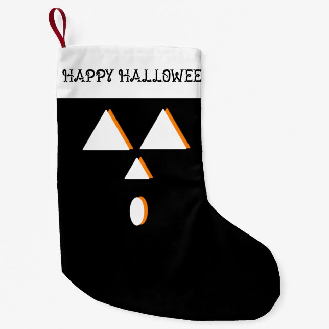 Halloween Strumpa | Söt Geometrisk Pumpa Ansikte (Framsidan)