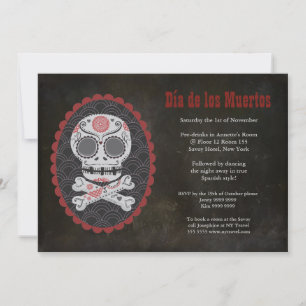 Halloween Sugar Skull Day of the dead Party Inbjud Inbjudningar