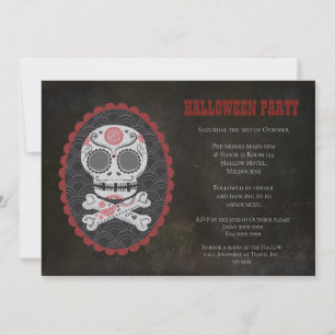 Halloween Sugar Skull Day of the dead Party Inbjud Inbjudningar