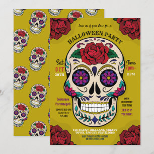 Halloween Sugar Skull Gothic Party Ro-fasor Inbjudningar