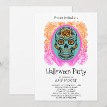 Halloween Sugar Skull-gruppinbjudan