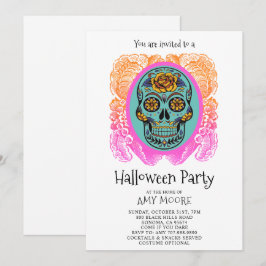 Halloween Sugar Skull-gruppinbjudan Inbjudningar