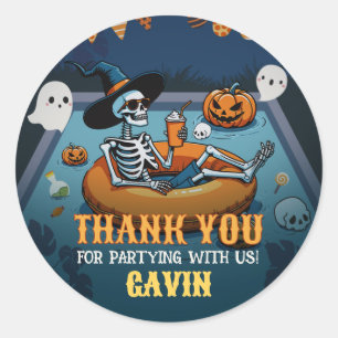 Halloween Summerween Bassäng Birthday Runt Klistermärke