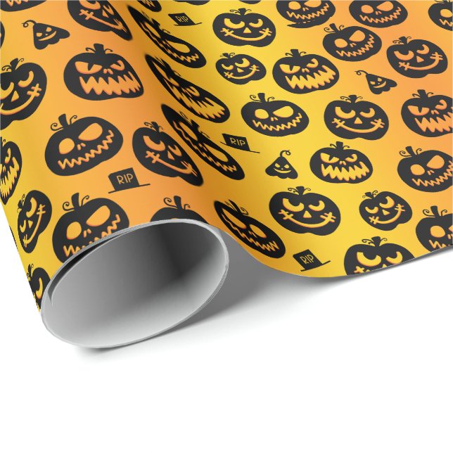 💀 Halloween 🍬 "Sunset Spooktacular" 🍬 Presentpapper (Rullad Hörn)