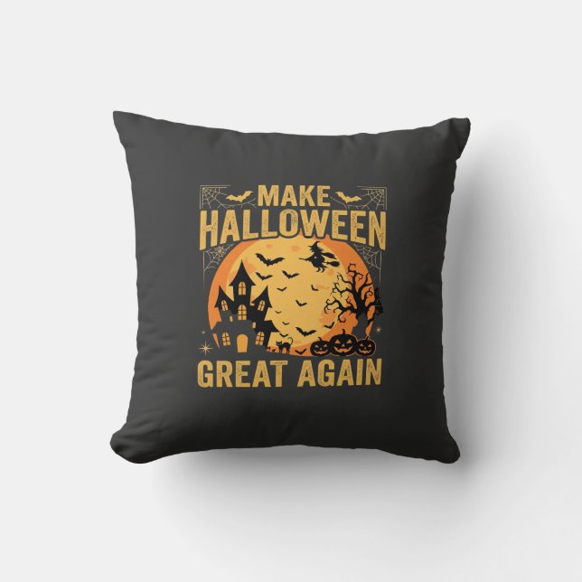 Halloween Super Igen Spökhus Pumpa Kudde (Framsida)