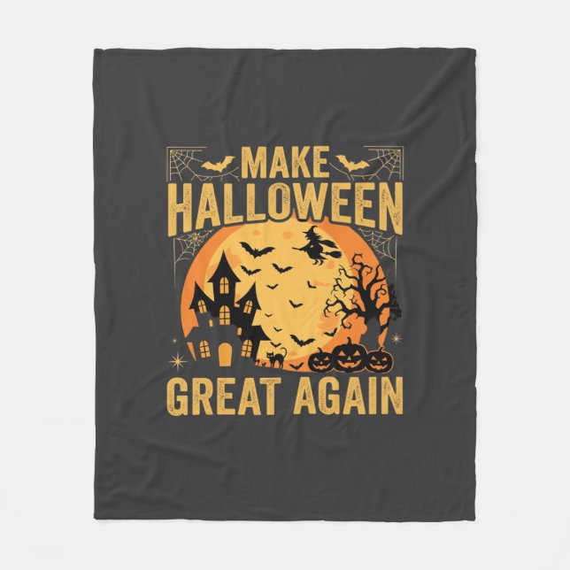 Halloween Superbra Hus För Spöken Pumpa Fleecefilt (Framsidan)