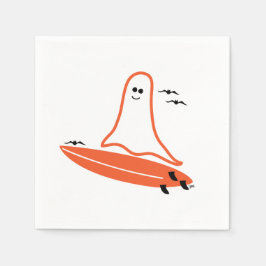 Halloween Surfer Ghost svart Pappersservett
