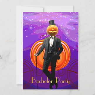 Halloween Svärmningsparty med Pumpa Brudgum Inbjudningar