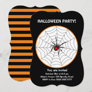 Halloween Svart Enkespindel Inbjudan