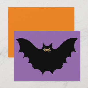 Halloween Svart Fladdermus Vykort