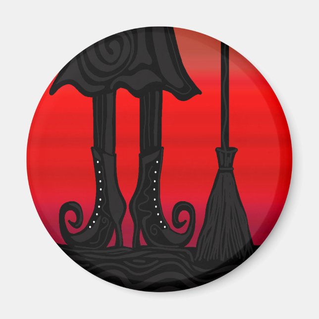 Halloween-svart häxa magnet (Framsidan)