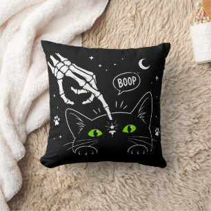 Halloween Svart Katt Älskare Present, Söt Katt Knu Kudde