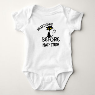 Halloween Svart Katt Baby Sömndräkt T Shirt