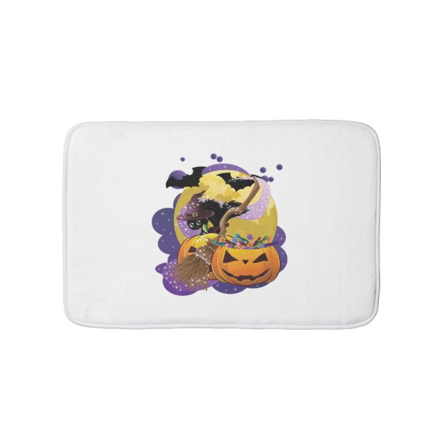 Halloween svart katt badrumsmatta (Framsidan)