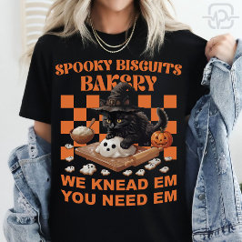 Halloween Svart Katt Häxa Spöke Kakor Bakning T Shirt