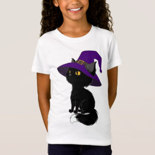 Halloween svart katt i trollkarl som t-shirt
